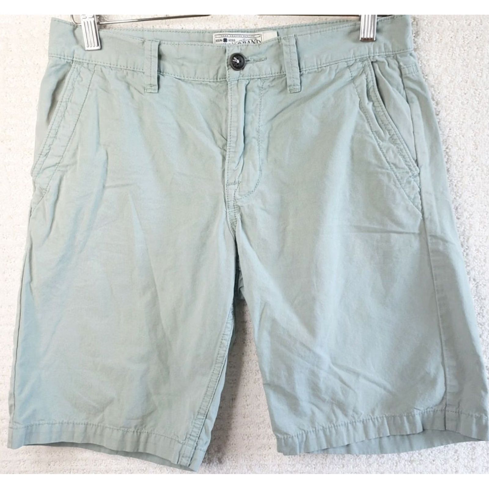 Lucky Brand Lucky Brand Men Chino Shorts Flat Front Slash Pockets Cotton Green 30 Regular XS? Size US 30 / EU 46 - 2 Thumbnail