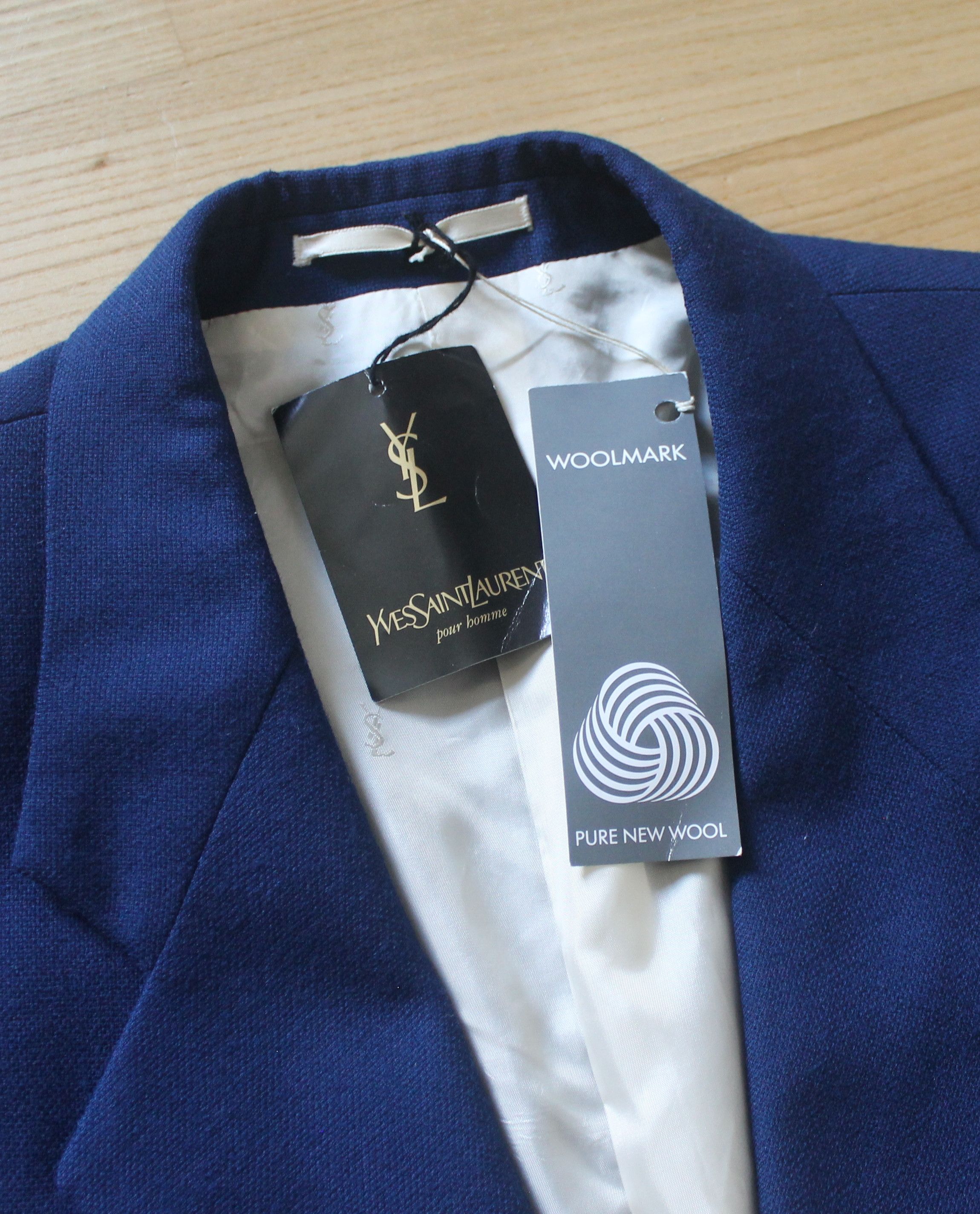 Vintage × Yves Saint Laurent Vintage Yves Saint Laurent New Navy Blazer Size 50R - 6 Thumbnail