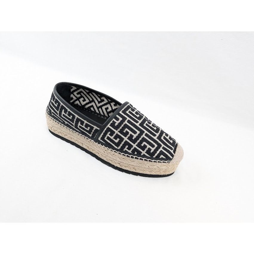 Balmain o1rshd1 Alex Jacquard Espadrilles in Ivory/Black Size US 8 / EU 41 - 2 Thumbnail