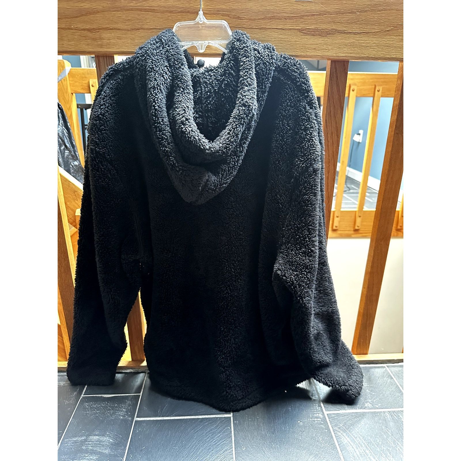 H&M black sherpa hoodie Size US M / EU 48-50 / 2 - 2 Thumbnail