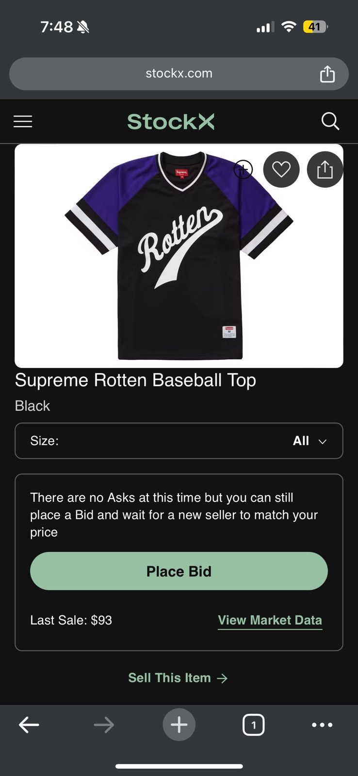 Supreme 💥 Supreme Rotten Baseball Top Black FW19 SZ Medium Size US M / EU 48-50 / 2 - 10 Thumbnail