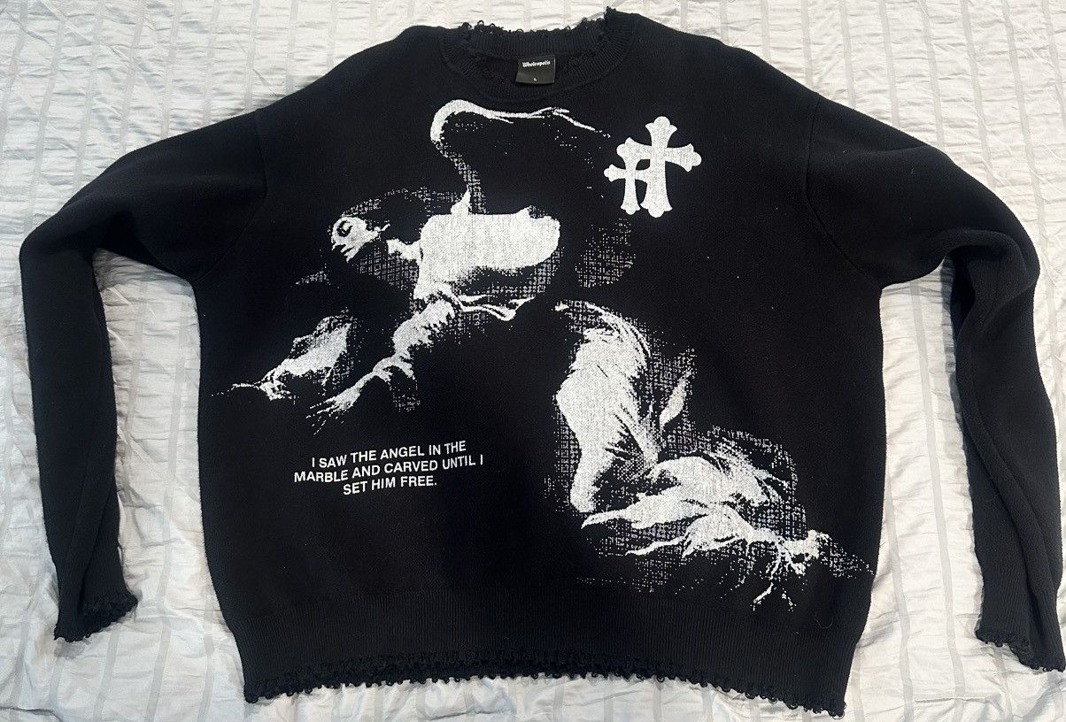 Other Wholeopolis Wings of Protection Black Knit Sweater Jacket Size US L / EU 52-54 / 3 - 1 Thumbnail