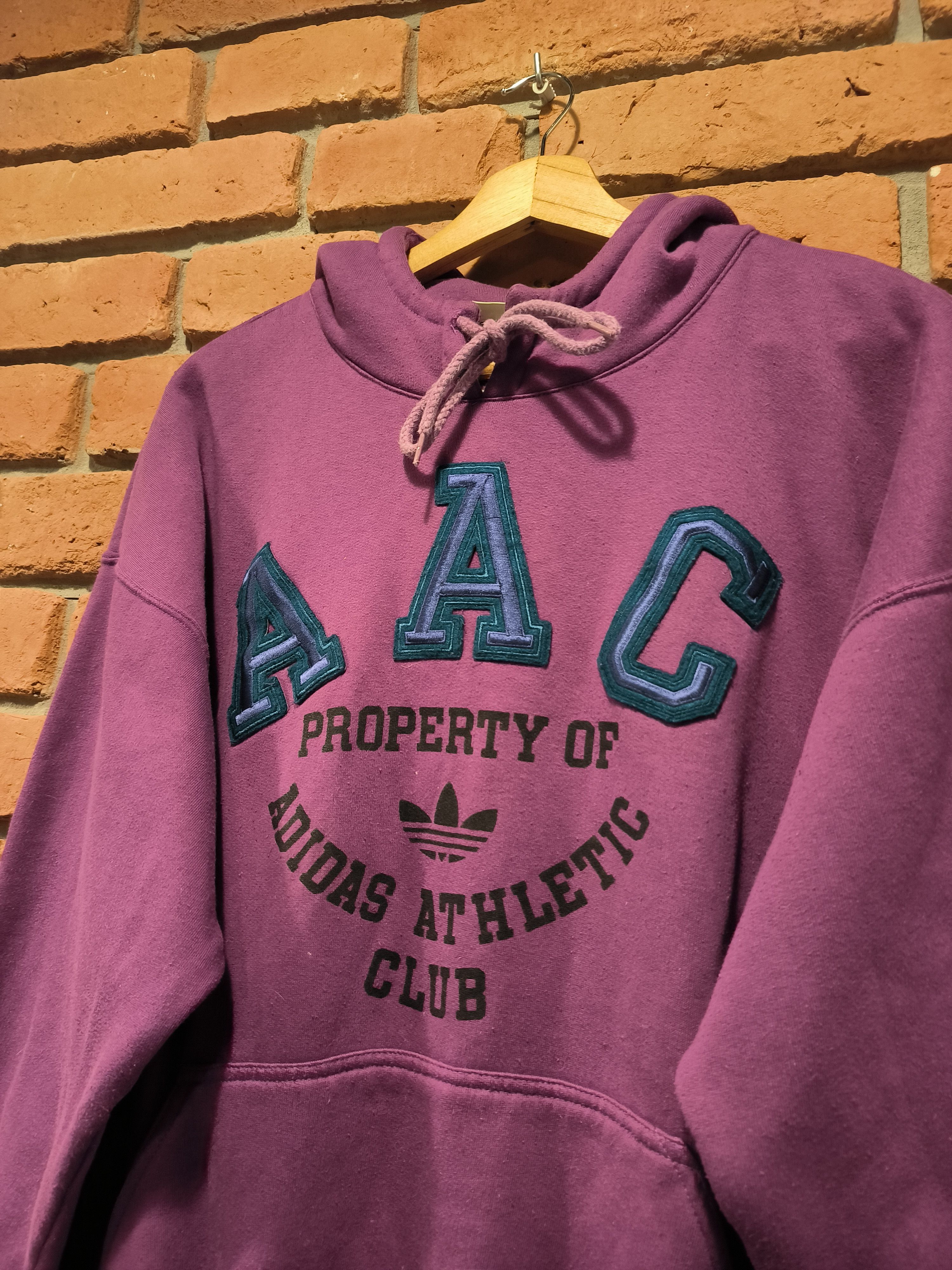 Adidas × Vintage Vintage Adidas AAC 90s Hoodie Big Logo Violet Boxy Size US S / EU 44-46 / 1 - 2 Thumbnail
