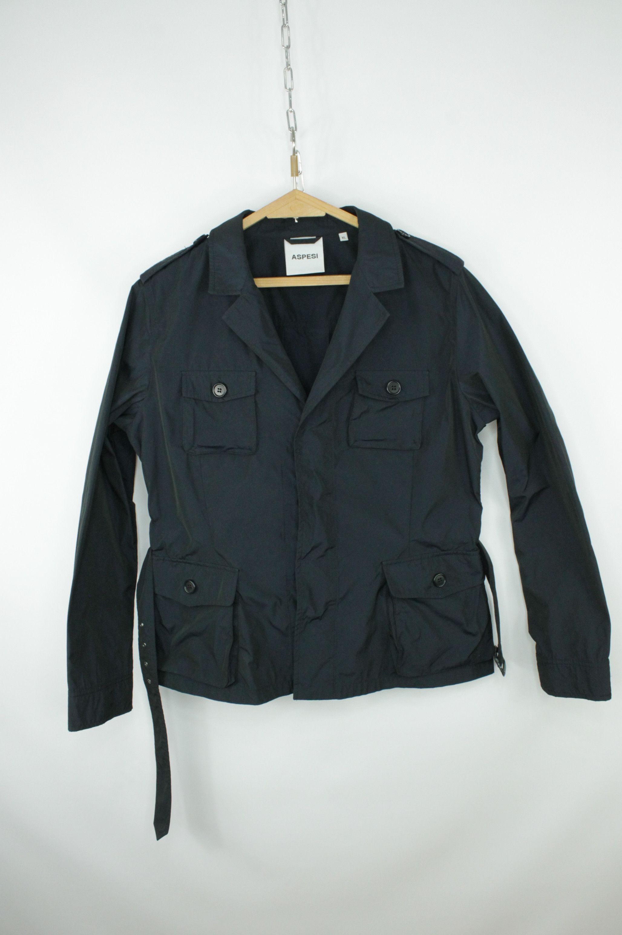 Aspesi × Designer Aspesi Belted Safari Navy Jacket Women's Size XL / US 12-14 / IT 48-50 - 11 Thumbnail