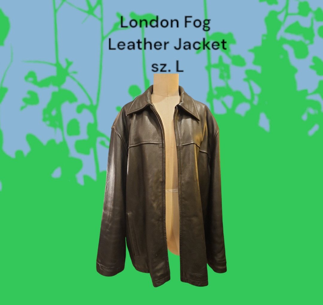 London Fog Men's Black Leather Jacket Size L. London Fog Size US L / EU 52-54 / 3 - 14 Thumbnail