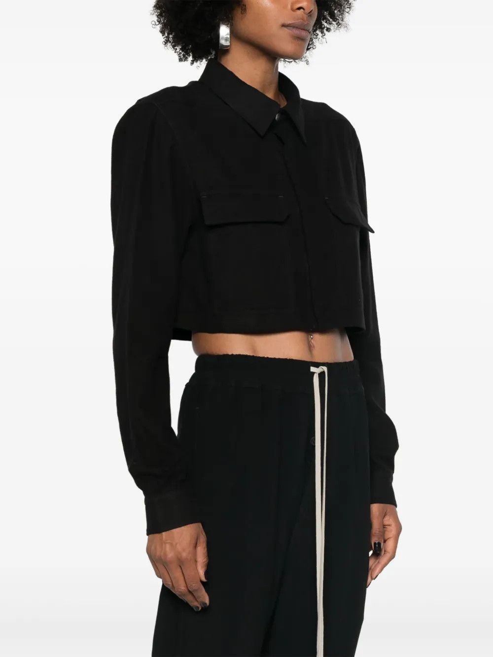Rick Owens o1y0126 Solid Color Shirt in Black Size M / US 6-8 / IT 42-44 - 2 Thumbnail