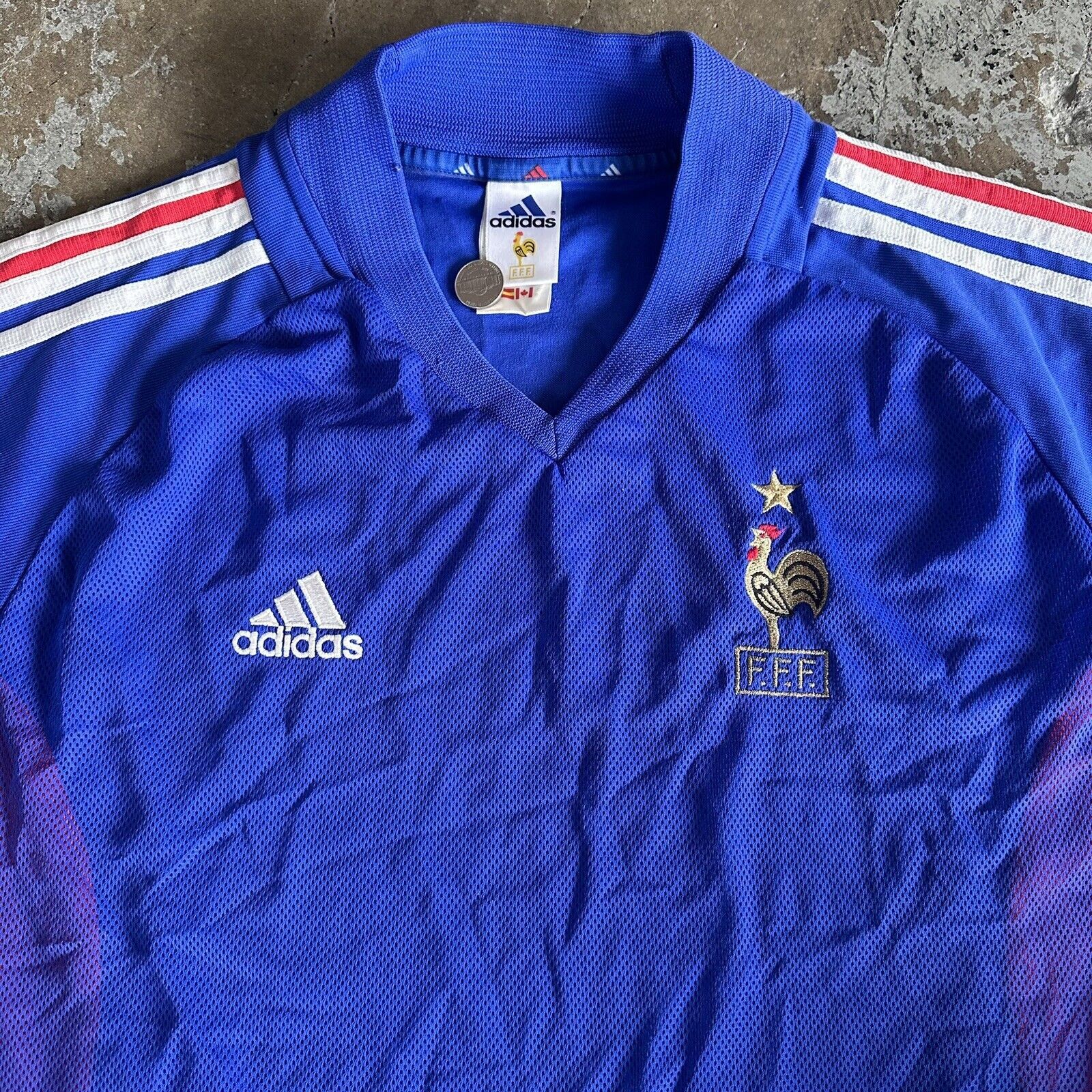 Adidas Vintage Adidas France National Team Soccer Jersey FIFA Size US XL / EU 56 / 4 - 1 Thumbnail