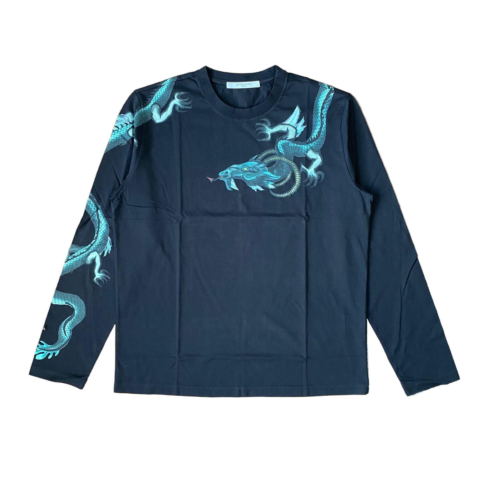 Givenchy Black Capricorn Dragon Print Long Sleeve T-Shirt Size US M / EU 48-50 / 2 - 1 Thumbnail