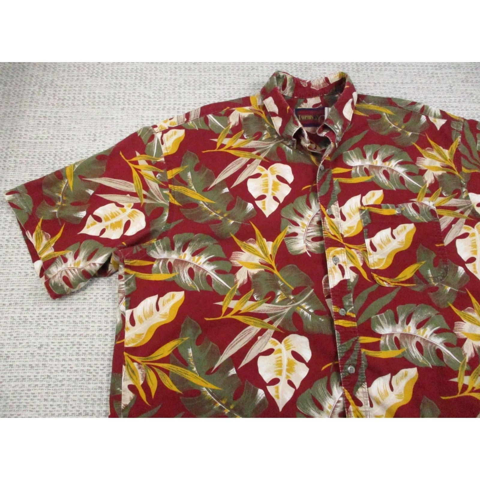 ALOHAS VINTAGE Twenty X Shirt Mens XL Red Hawaiian Aloha Tropical Button-Front Short Sleeve Shirt Boy? Size US XL / EU 56 / 4 - 3 Thumbnail