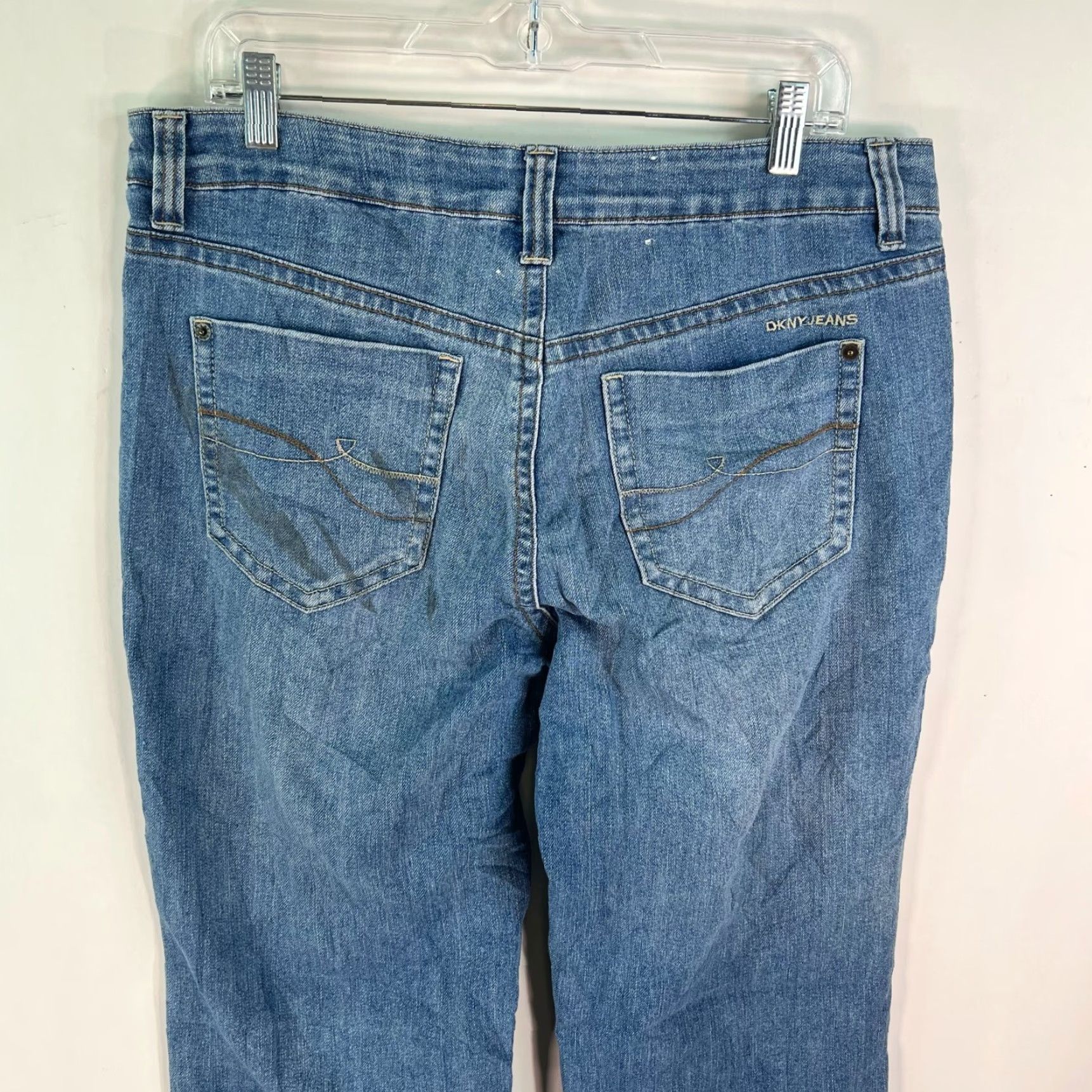 DKNY DKNY Jeans Womens Bootcut 5-Pocket Blue Denim Stretch Soho Low Rise 14 Regular 36x33 Modern Classic Size 36" / US 14 / IT 50 - 6 Thumbnail