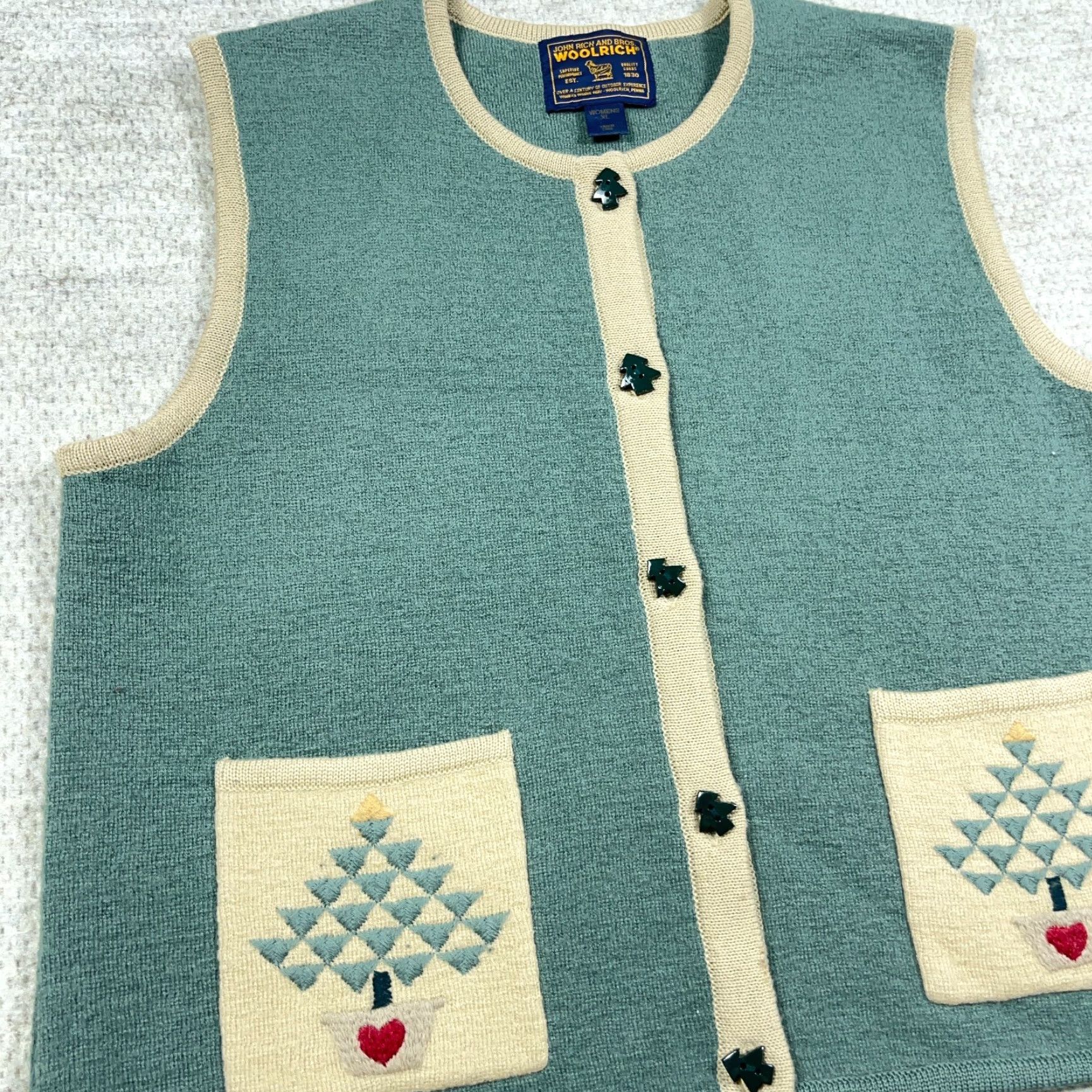 Vintage VINTAGE Woolrich Sweater Women XL Green Knit Size XL / US 12-14 / IT 48-50 - 4 Thumbnail
