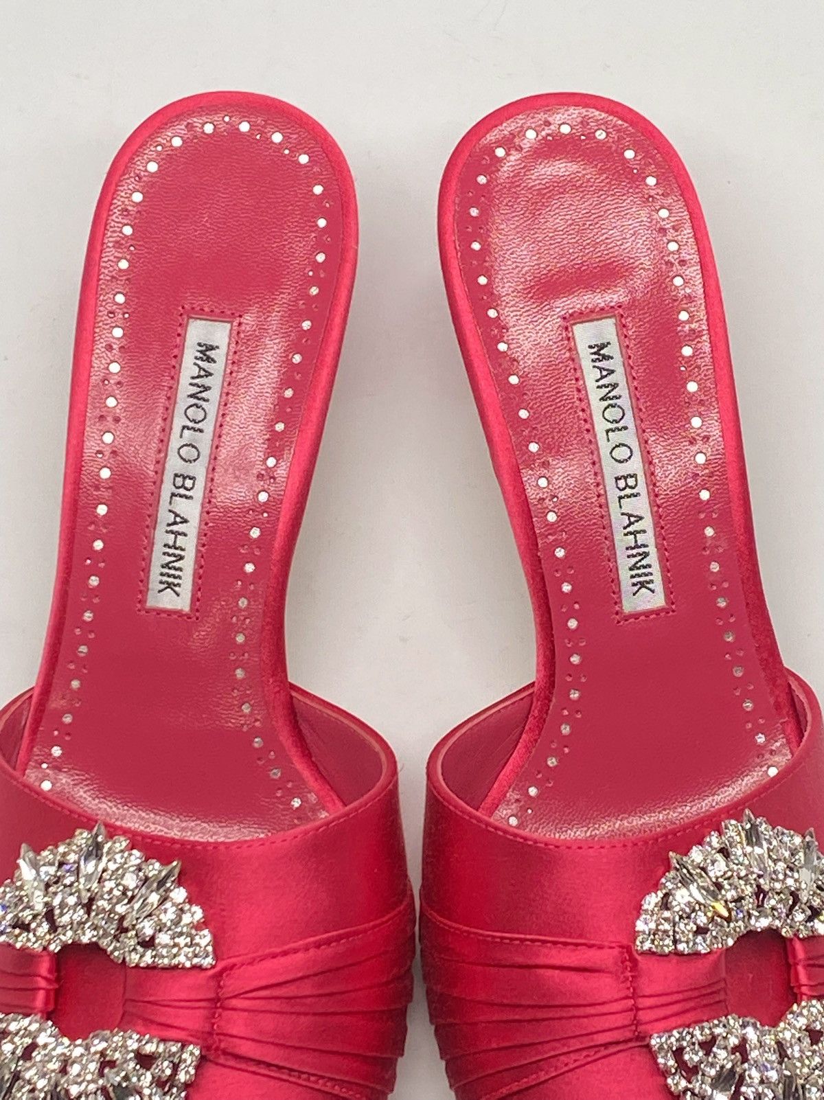 Manolo Blahnik Manolo Blahnik Prinap 50MM Satin Mules Size US 6 / IT 36 - 6 Thumbnail