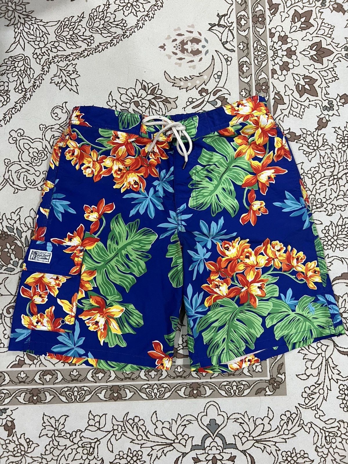 Polo Ralph Lauren × RRL Ralph Lauren × Swims PRL Tropical Floral Swimsuit Trunks Medium Cargo Shorts Size US 32 / EU 48 - 1 Thumbnail