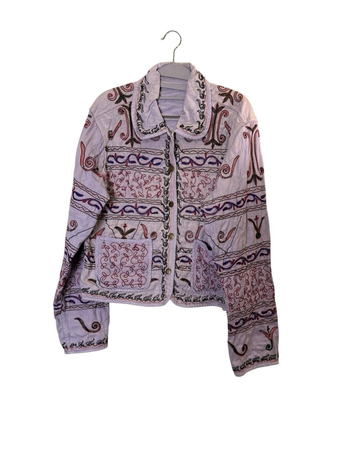 POST ARCHIVE FACTION (PAF) Women’s Boho Embroidered Reversible Quilted Cotton Jacket M Size M / US 6-8 / IT 42-44 - 1 Thumbnail