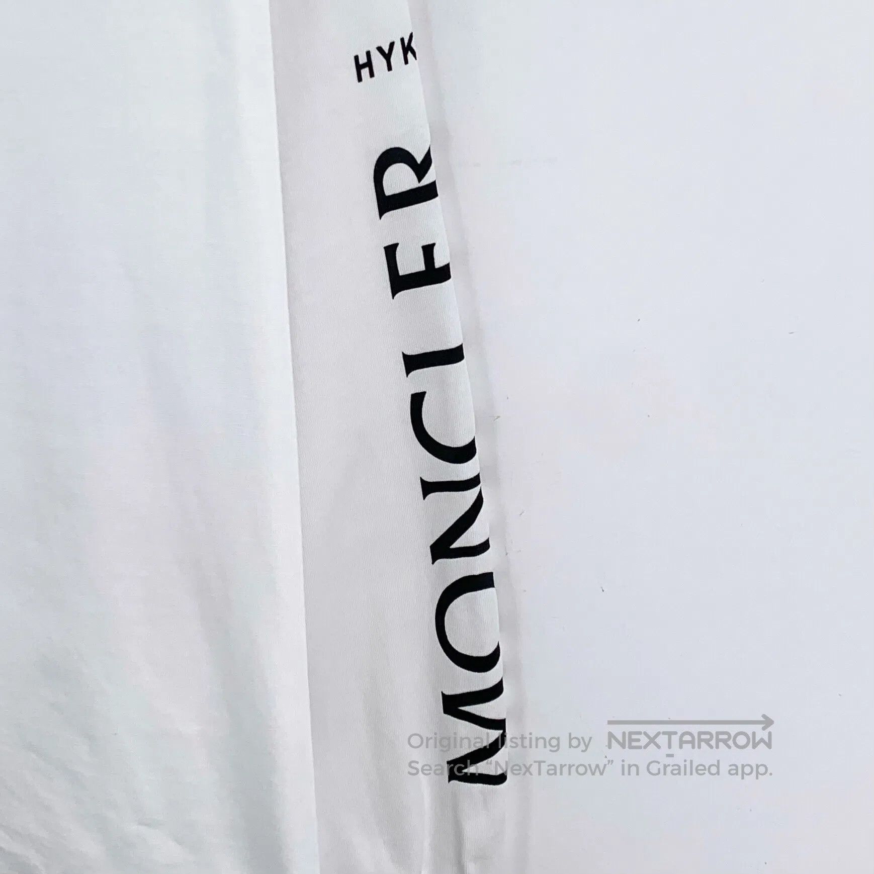 Moncler Moncler White side logo letter print cotton round neck lon Size US XL / EU 56 / 4 - 4 Thumbnail