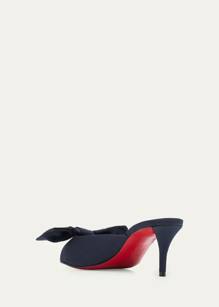 Christian Louboutin os11x0526 60mm Mulazee Taffeta Mules Pumps in Navy Size US 9 / IT 39 - 4 Thumbnail