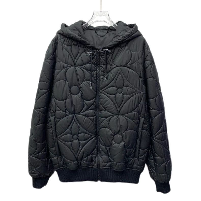 Louis Vuitton Louis Vuitton Black logo embossed full-print hooded drawst Size US M / EU 48-50 / 2 - 1 Thumbnail