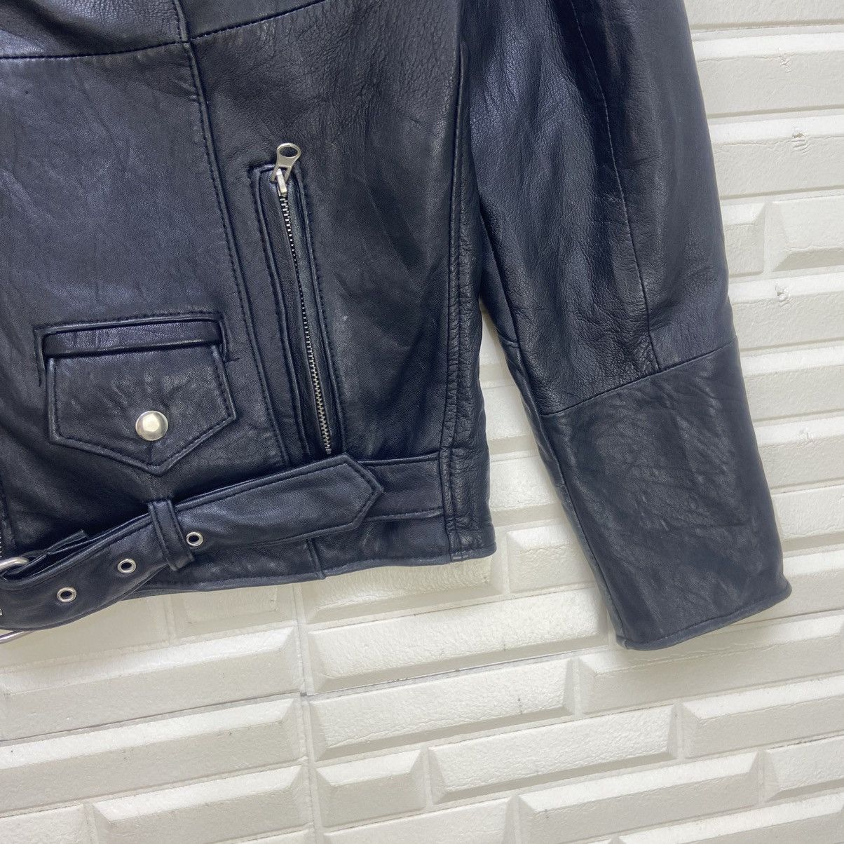 Genuine Leather × Japanese Brand × Leather Japanese Brand Double Collar Leather Jacket Size US XS / EU 42 / 0 - 10 Thumbnail