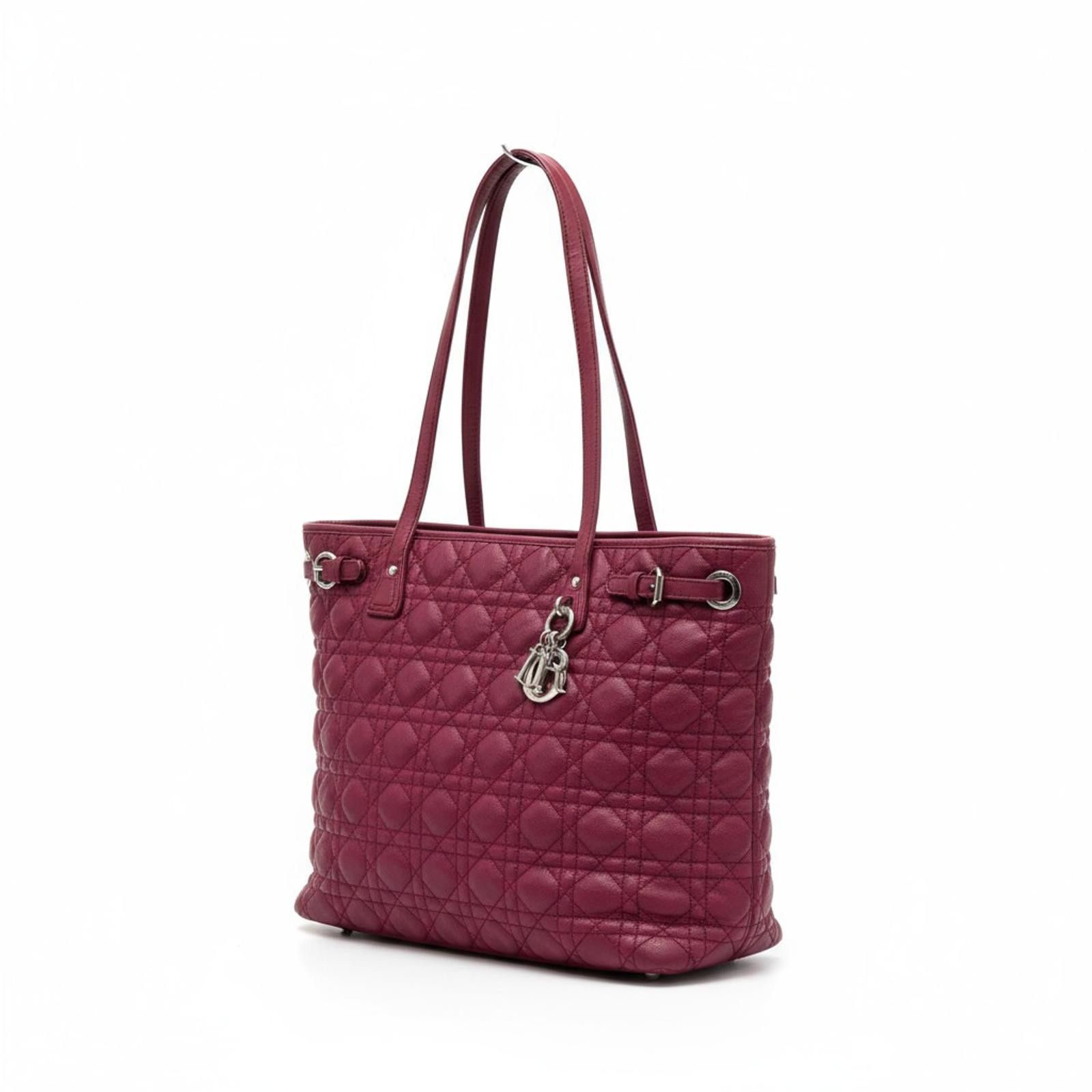 Christian Dior Monsieur Dior - Quilted Burgundy Leather Tote Bag Size ONE SIZE - 1 Thumbnail