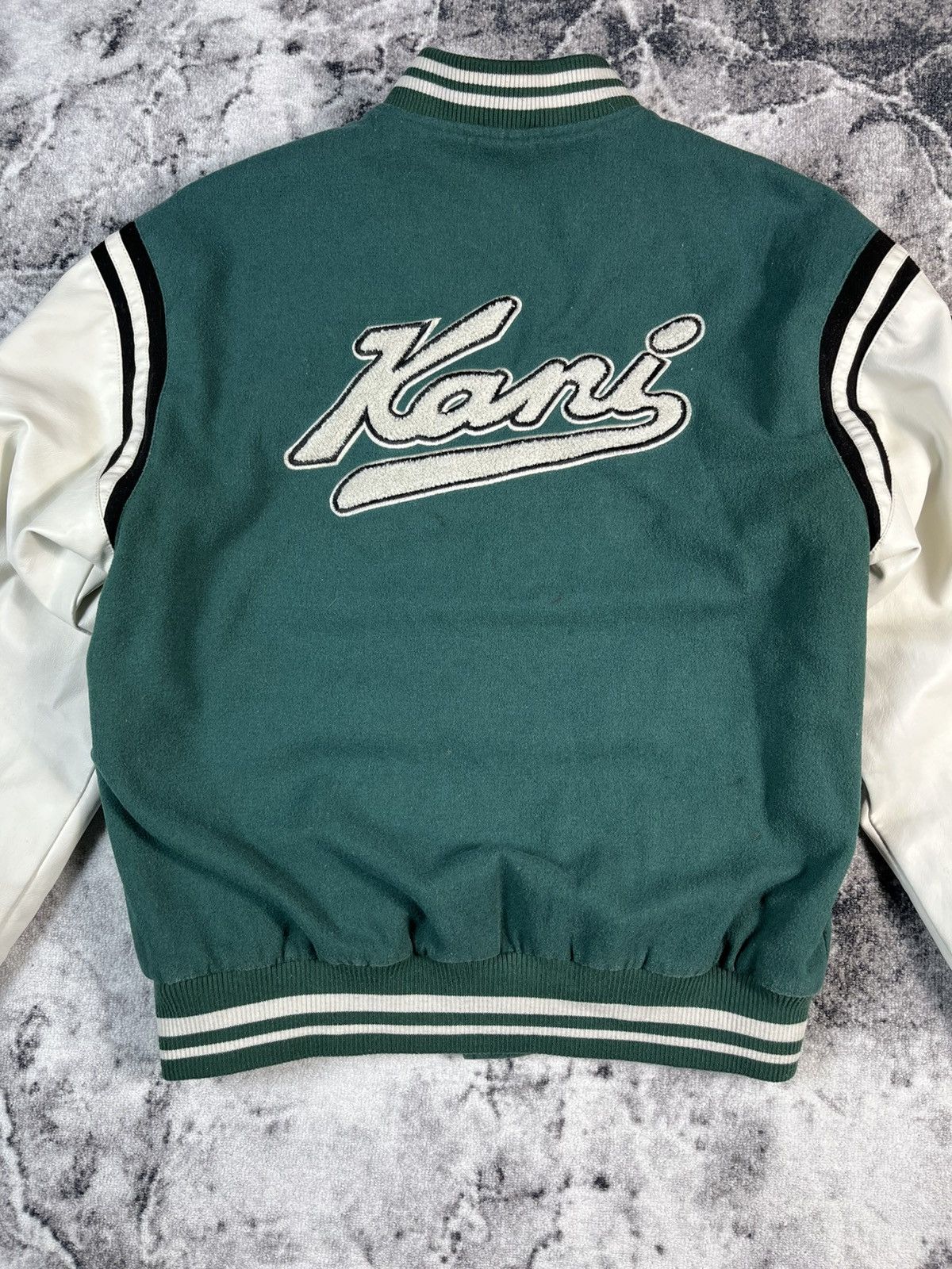 Karl Kani Karl Kani Varsity Jacket Green White Spell Out L Size US L / EU 52-54 / 3 - 21 Thumbnail