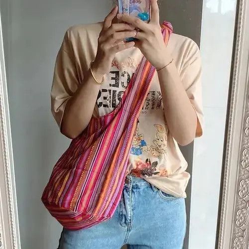Other Bohemian Canvas Shoulder Crossbody Bag Size ONE SIZE - 4 Thumbnail