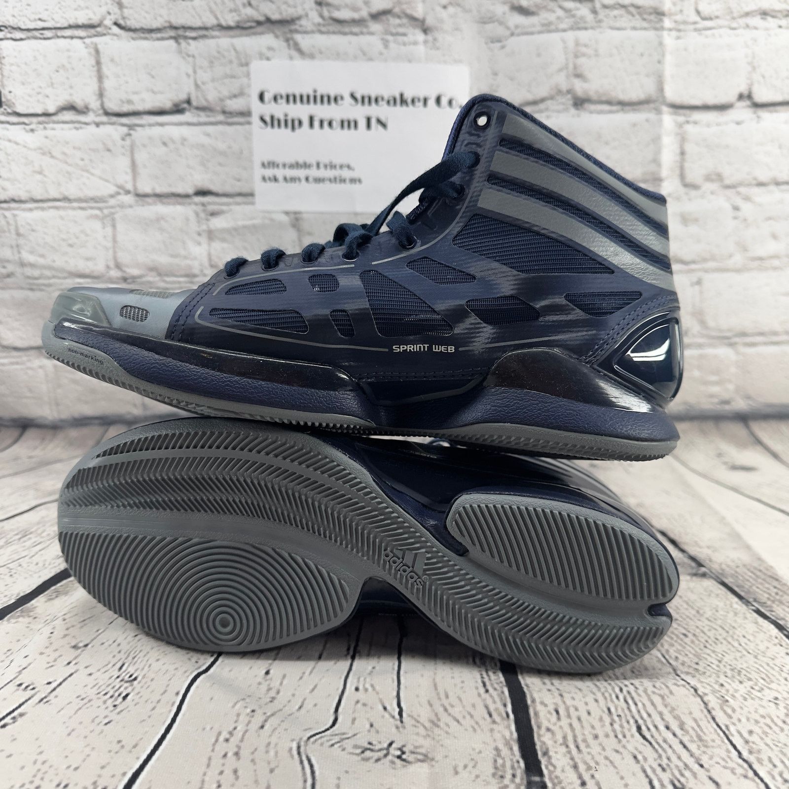 Adidas Adidas Adizero Super Light Basketball Shoe Navy Blue Men 8.5 Size US 9 / EU 42 - 6 Thumbnail