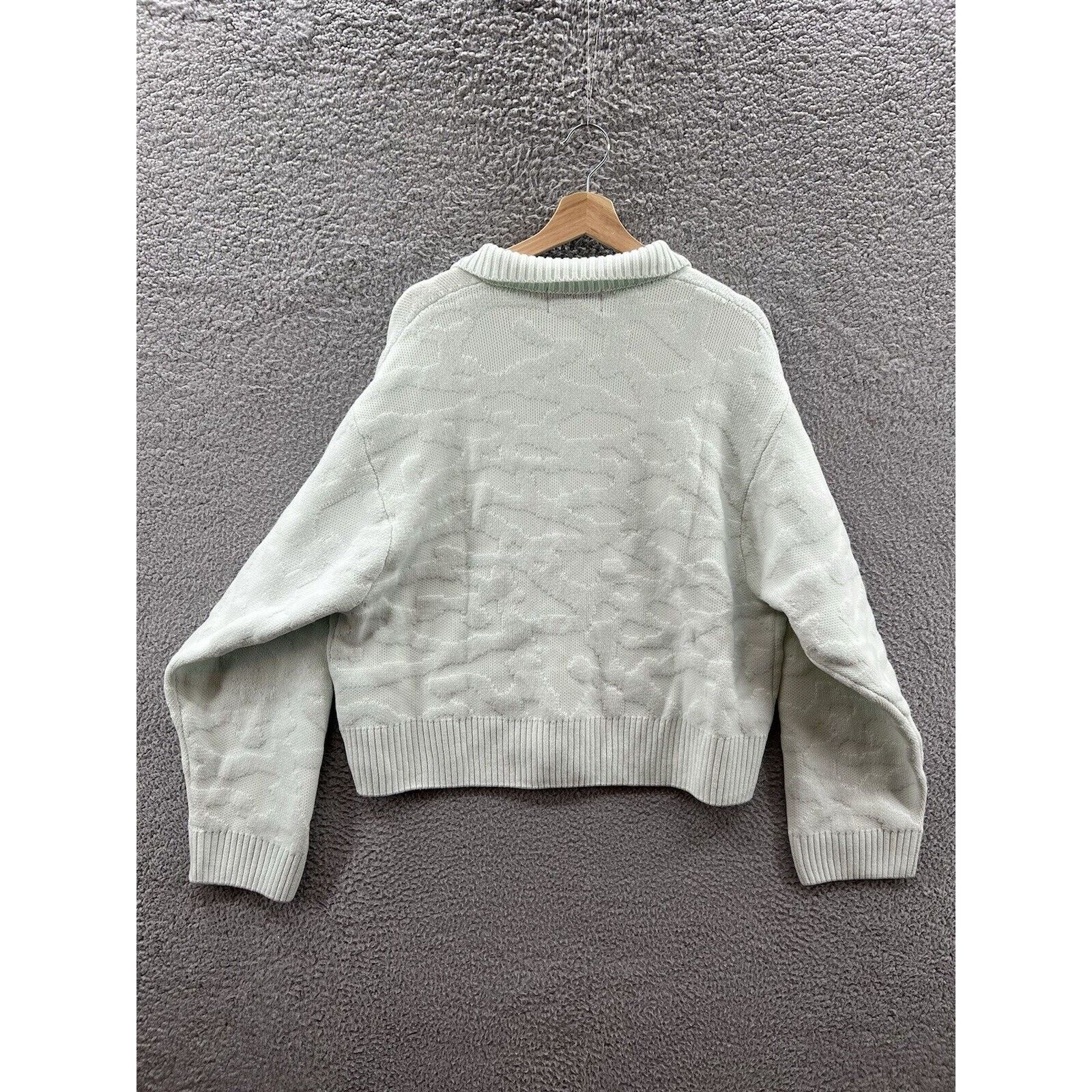 Nike Jordan J Balvin Cropped Sweater Mint Green FJ6145-394 Size US M / EU 48-50 / 2 - 2 Thumbnail