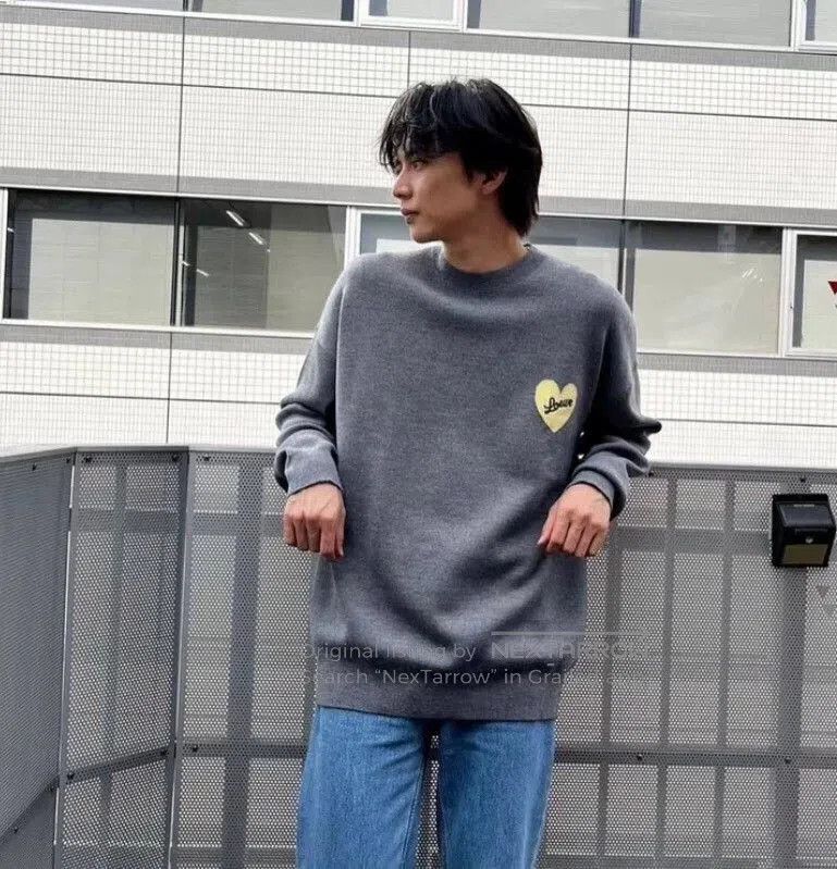Loewe Loewe Gray Heart Letter Wool Sweater. Size US S / EU 44-46 / 1 - 8 Thumbnail