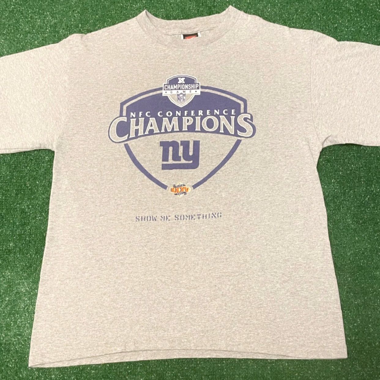 Nike VINTAGE Nike New York Giants NFC Champions 2001 Super Bowl Shirt Mens Size M Gray 90s Sports Size US M / EU 48-50 / 2 - 3 Thumbnail