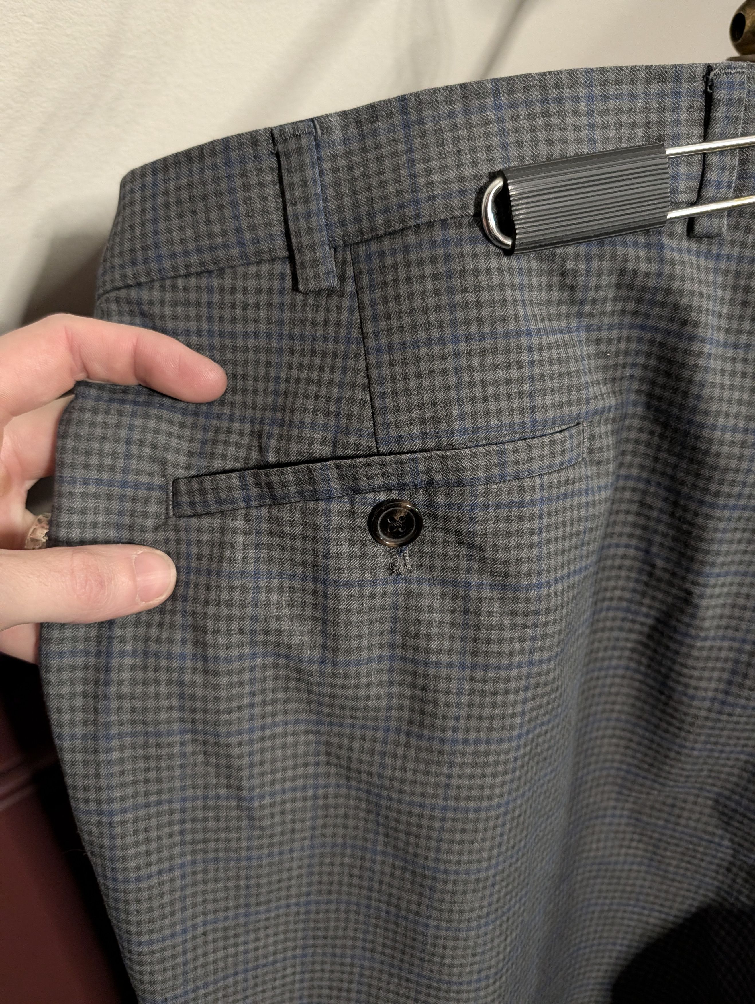 RRL Ralph Lauren RRL gray/green plaid flat front pants / trousers 37.5" Size US 37 - 8 Thumbnail