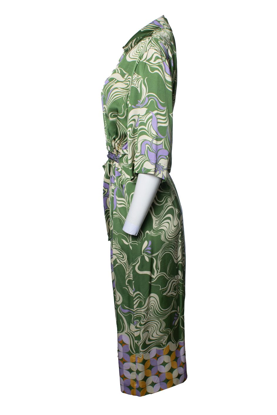 Dries Van Noten Dries van Noten, multi green Dakola wrap dress Size S / US 4 / IT 40 - 2 Thumbnail