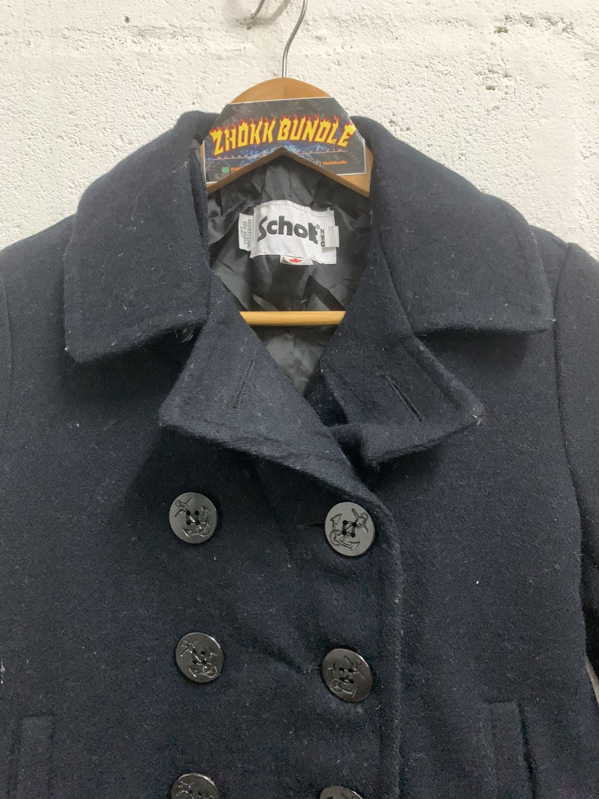 Japanese Brand × Schott × Vintage Vintage Schott NYC Double Breasted Wool Jacket Size S / US 4 / IT 40 - 3 Thumbnail