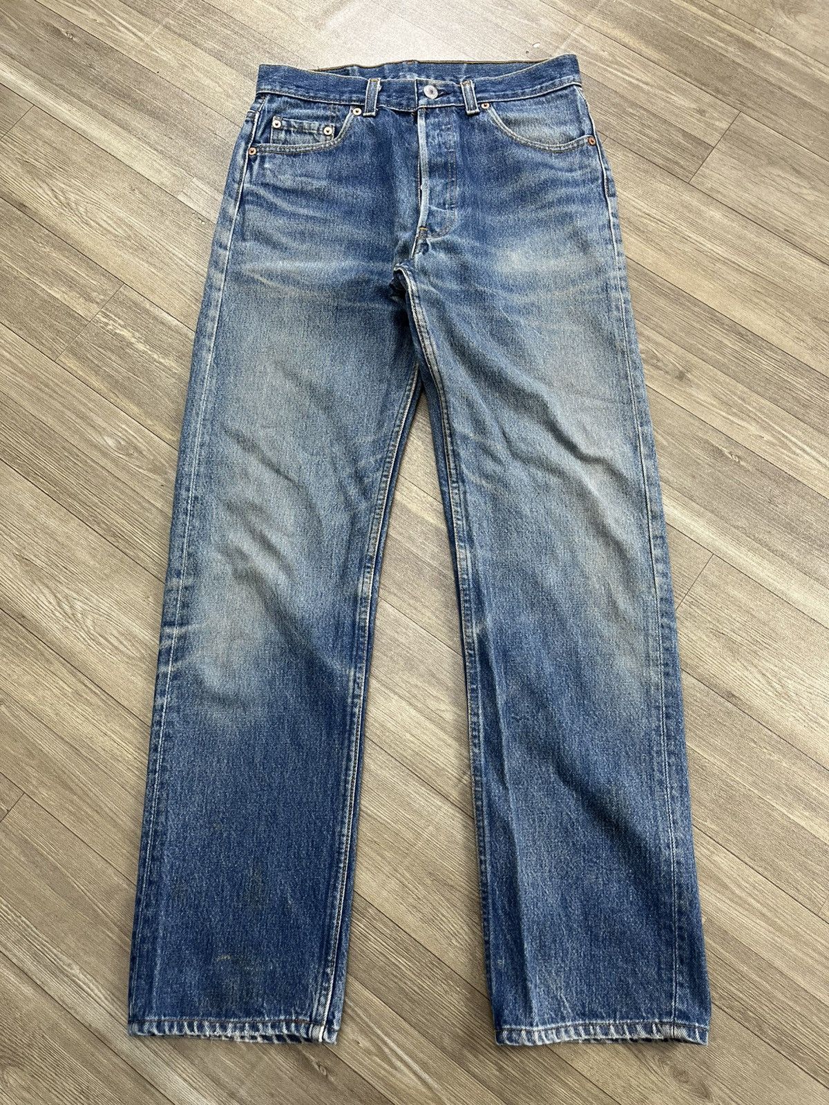 Levi's Vintage Clothing 🇺🇸1990s Vintage Levis 501 31x36 Straight Leg Blue Jeans Size US 30 / EU 46 - 1 Thumbnail