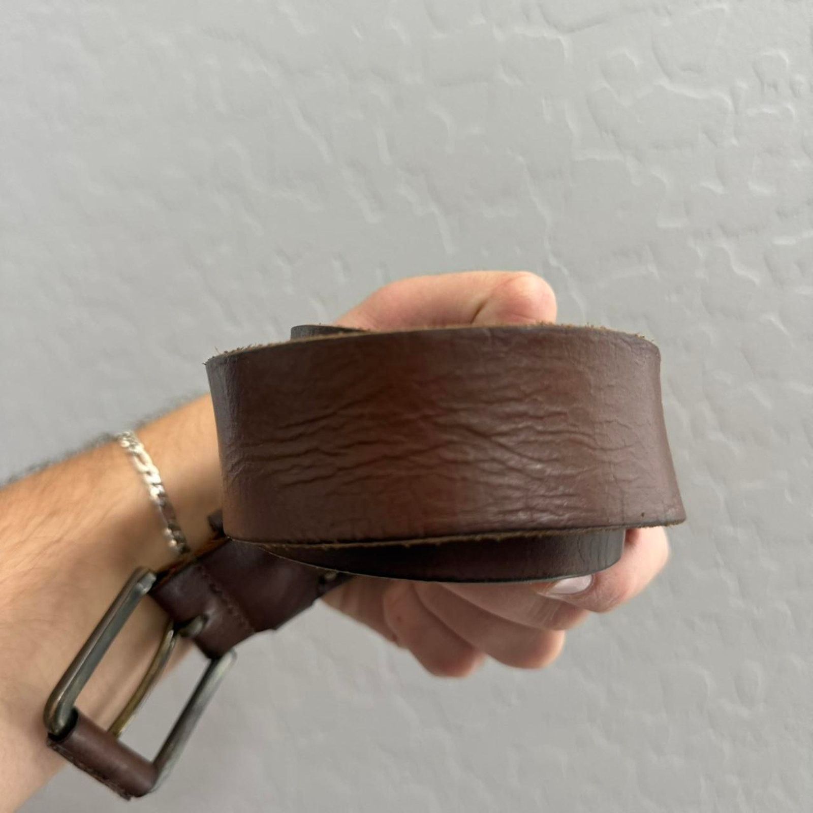 Timberland Vintage Timberland High Quality Leather Belt Brown Size 36 - 3 Thumbnail