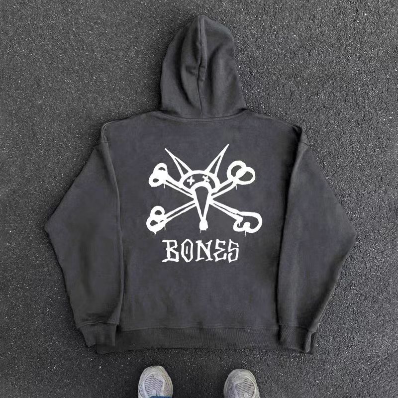 Japanese Brand Vintage Street Hip Hop Skull Print Hooded Sweatshirt Size US L / EU 52-54 / 3 - 1 Thumbnail