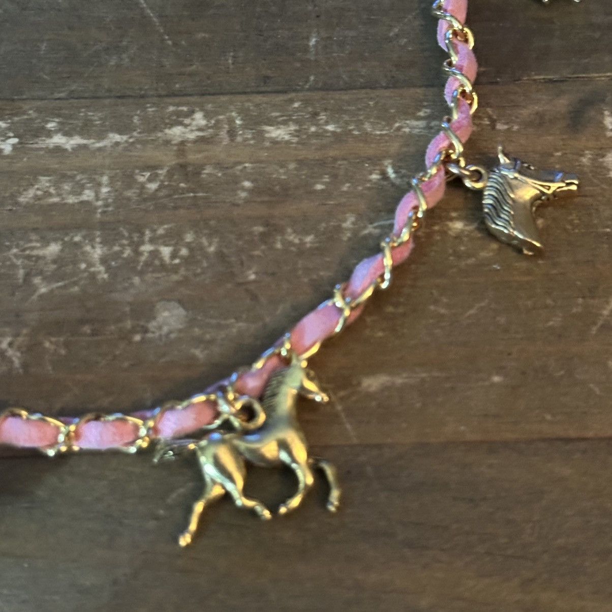 Other Posh Rox pink woven necklace with horse theme charms Size ONE SIZE - 3 Thumbnail