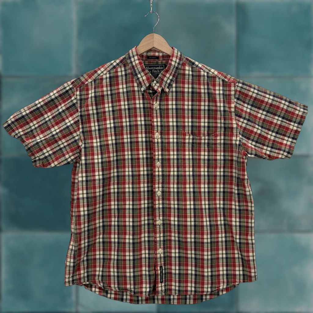 Abercrombie & Fitch Vintage Abercrombie & Fitch Big Shirt Mens Large Red Plaid Short Sleeve VTG Y2K Size US L / EU 52-54 / 3 - 1 Thumbnail