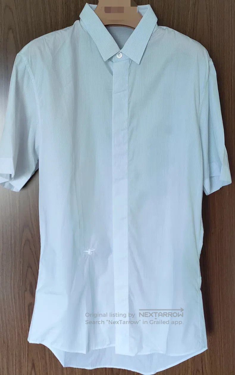 Dior Dior Size39 White striped short-sleeved shirt Size US XXS / EU 40 - 1 Thumbnail