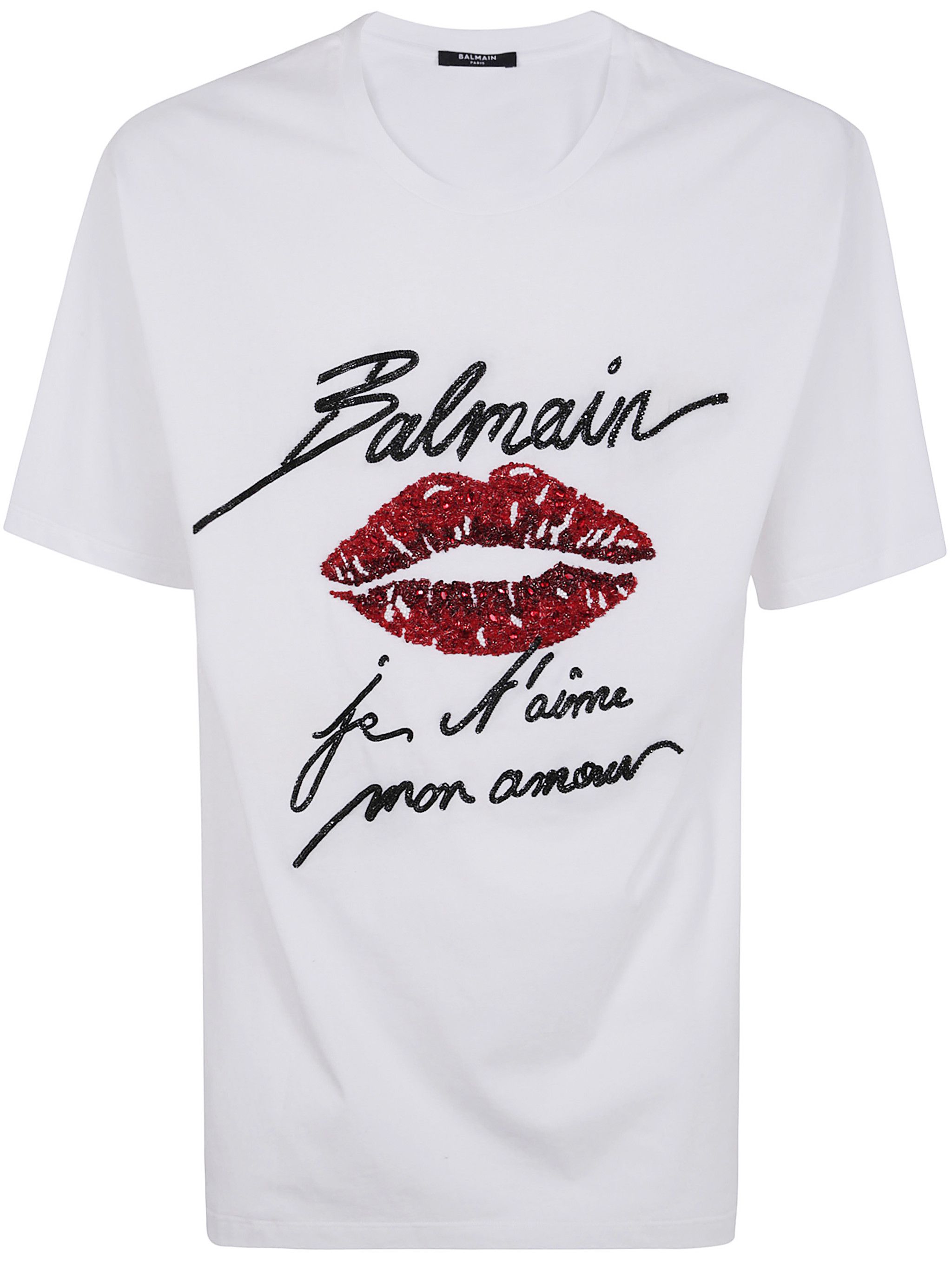 Balmain BALMAIN & LIPS EMBROID T-SHIRT - REG FIT Size US XS / EU 42 / 0 - 1 Thumbnail