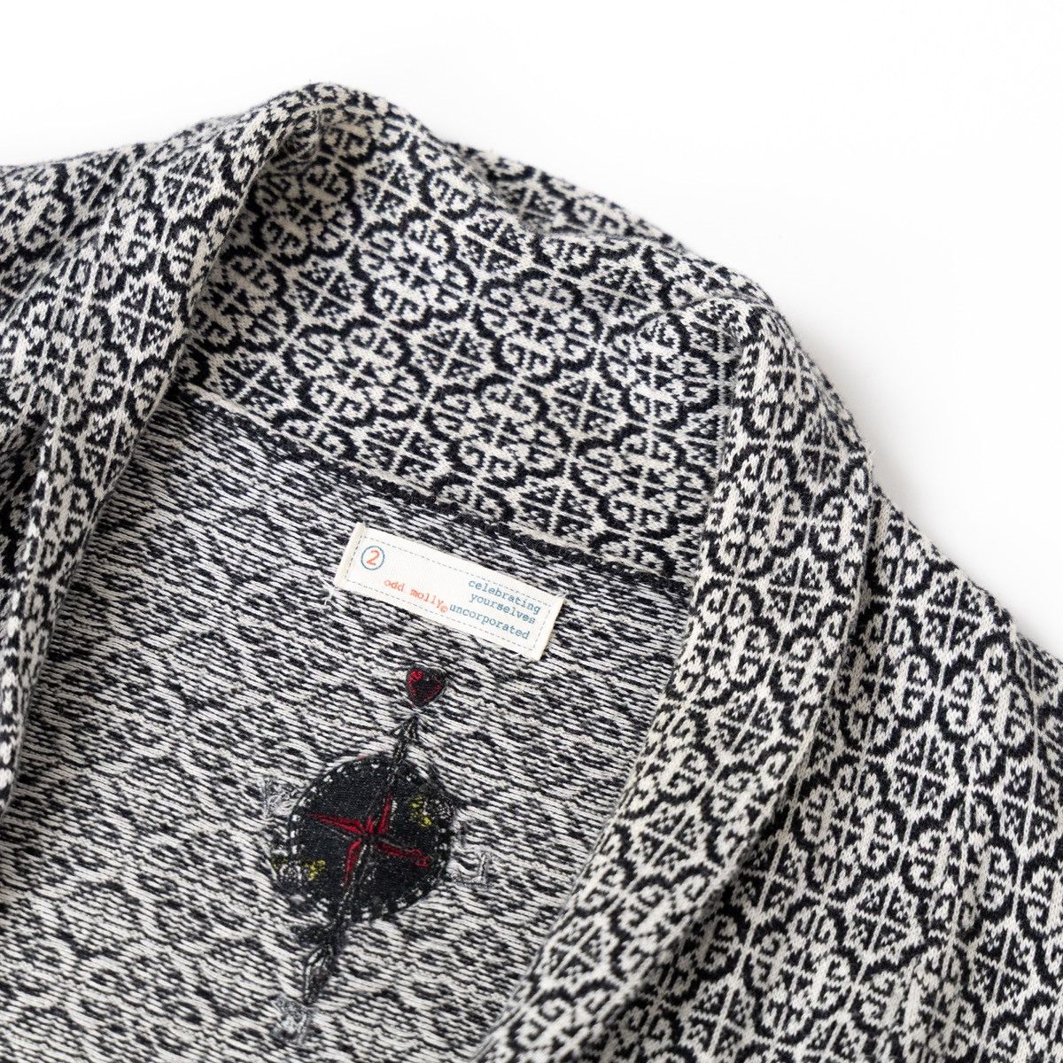 Odd Molly Odd Molly Womens Cardigan Knit Pattern Tie Front Ruffle Hem Size M / US 6-8 / IT 42-44 - 5 Thumbnail