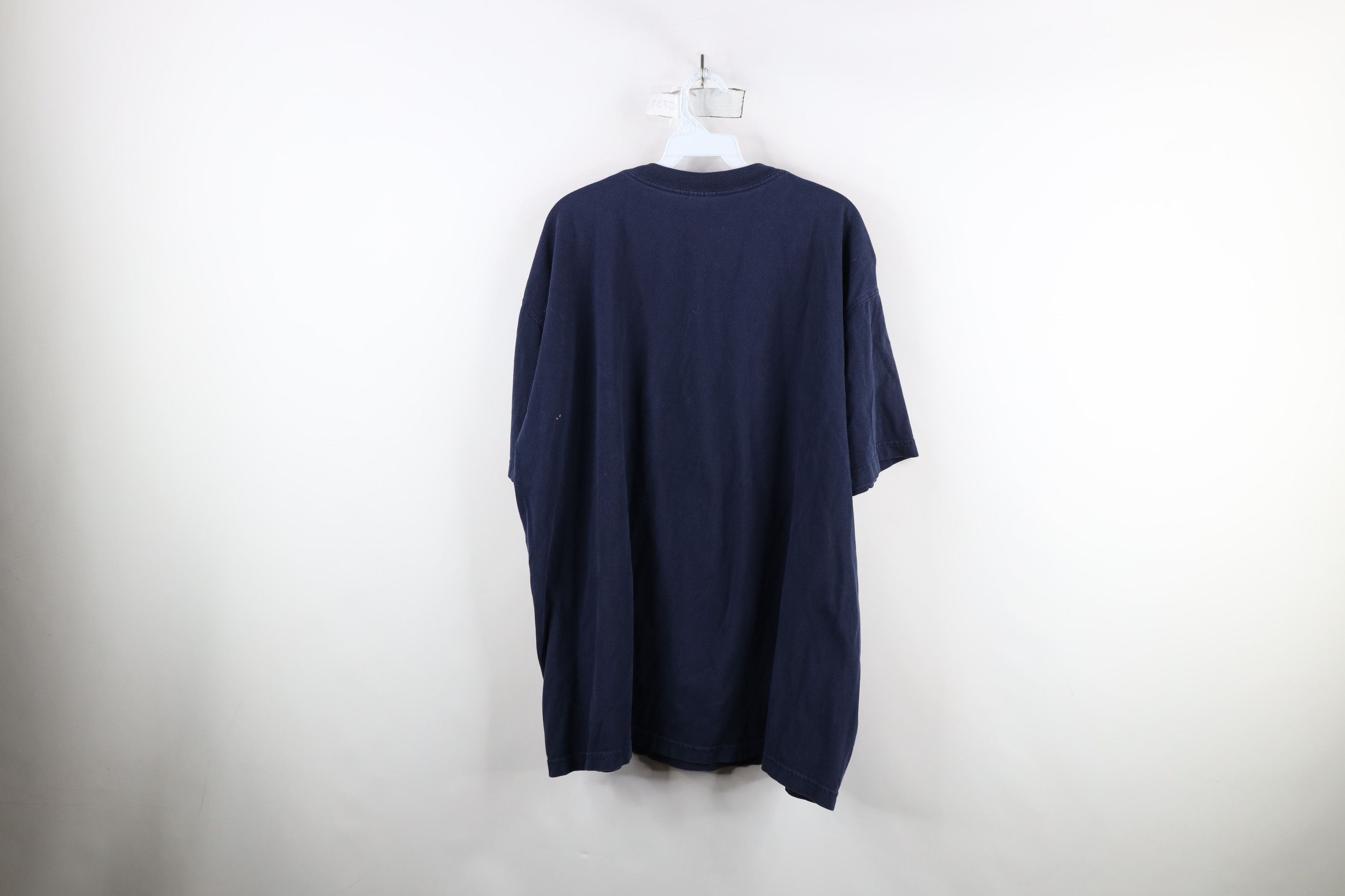 Vintage Vintage 90s Streetwear Blank Heavyweight Cotton T-Shirt Blue Size US XXL / EU 58 / 5 - 9 Thumbnail