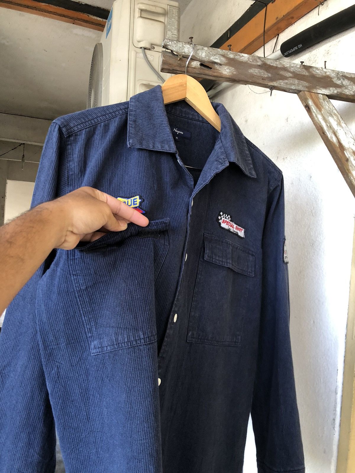 Indigo Neyries Subdue Moto Racing Indigo Work Button Up Shirt Size US M / EU 48-50 / 2 - 12 Thumbnail