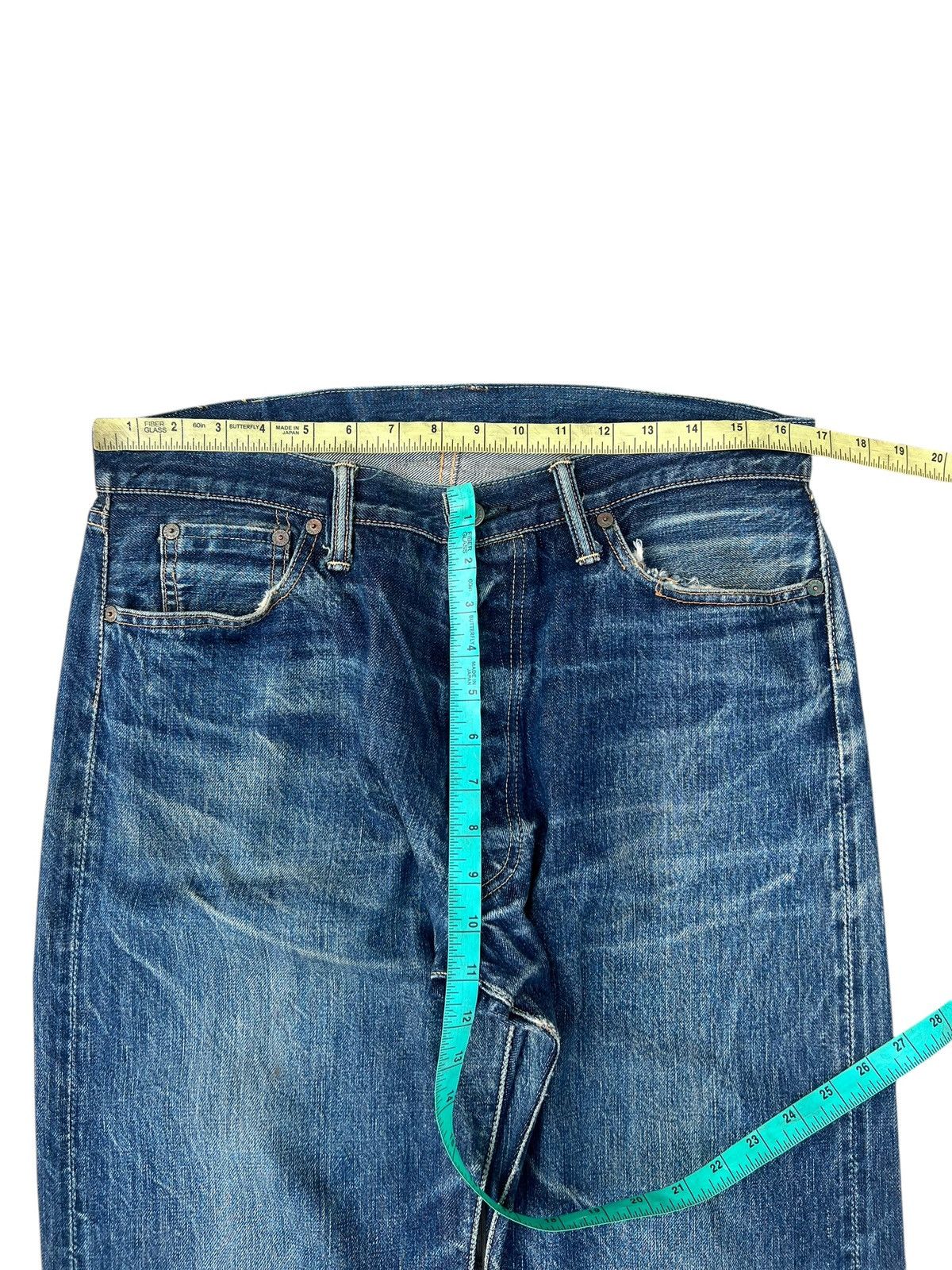 Denime Vintage GLEEM Clothing Japan Dirty Mud Denim Selvedge Jeans Size US 33 - 2 Thumbnail