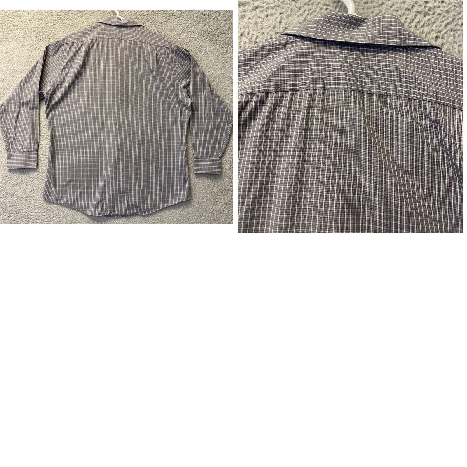 Arrow Arrow Dress Shirt Men’s XL Gray Long Sleeve Check Button-Up Casual, 17 32/33, Regular Fit, Classic Pattern, Office/Business, Arrow Size US XL / EU 56 / 4 - 8 Thumbnail