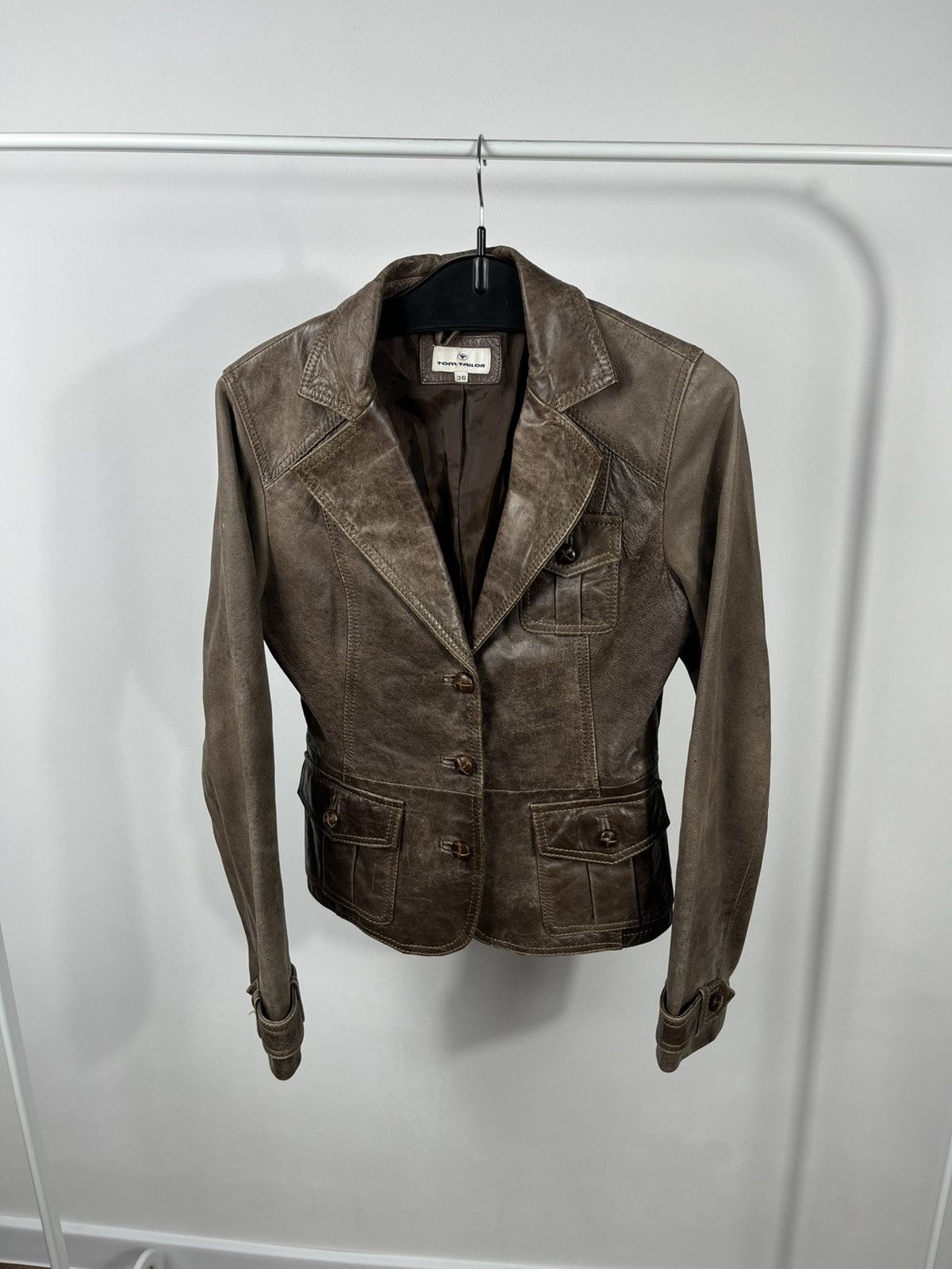 Tom Tailor Tom Tailor Leather Jacket Blazer Brown Women Size 36 Size S / US 4 / IT 40 - 5 Thumbnail