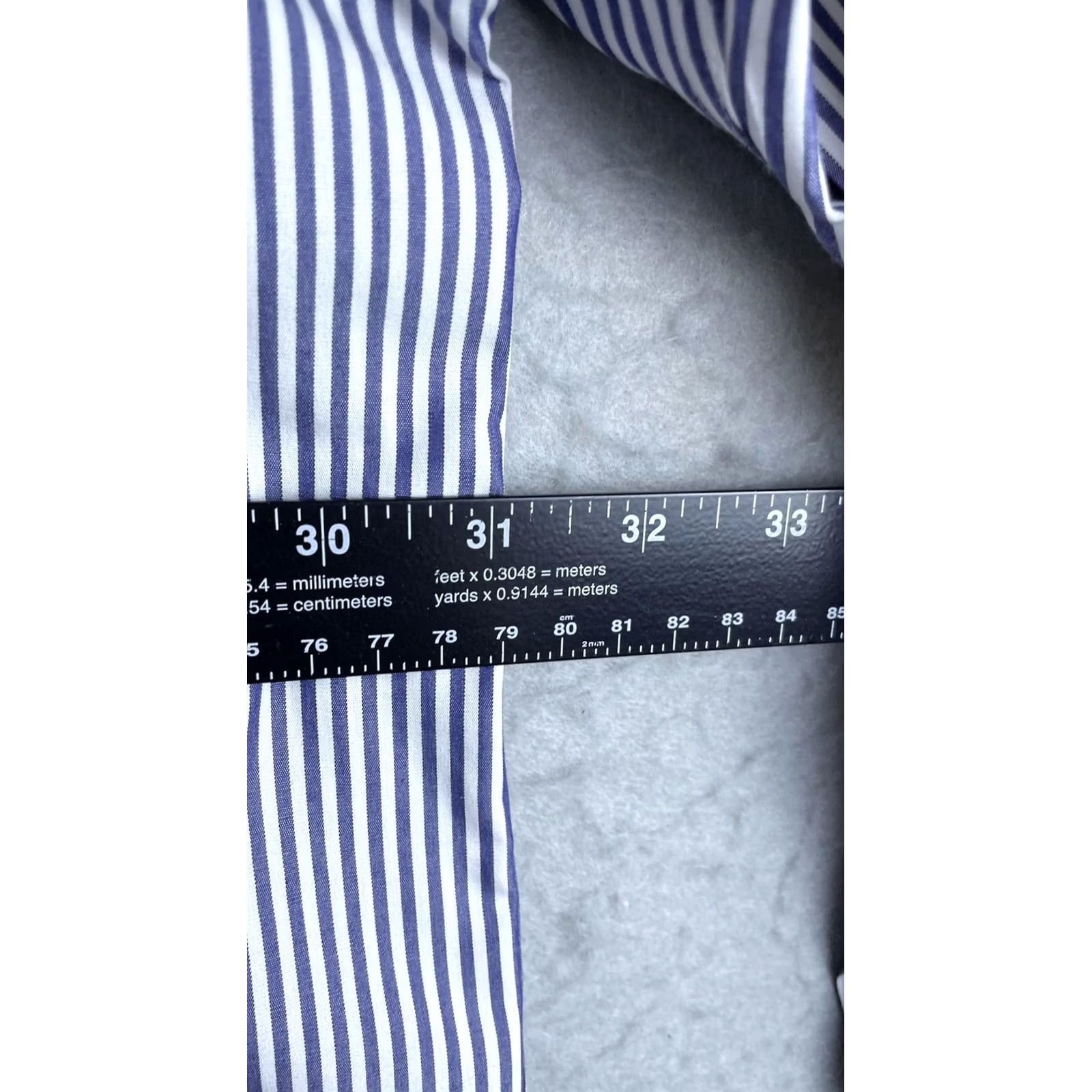 Roundtree & Yorke Roundtree & Yorke Gold Label Blue Stripe Non-Iron Dress Shirt Mens 20 34/35 Big & Tall Size US XXL / EU 58 / 5 - 3 Thumbnail