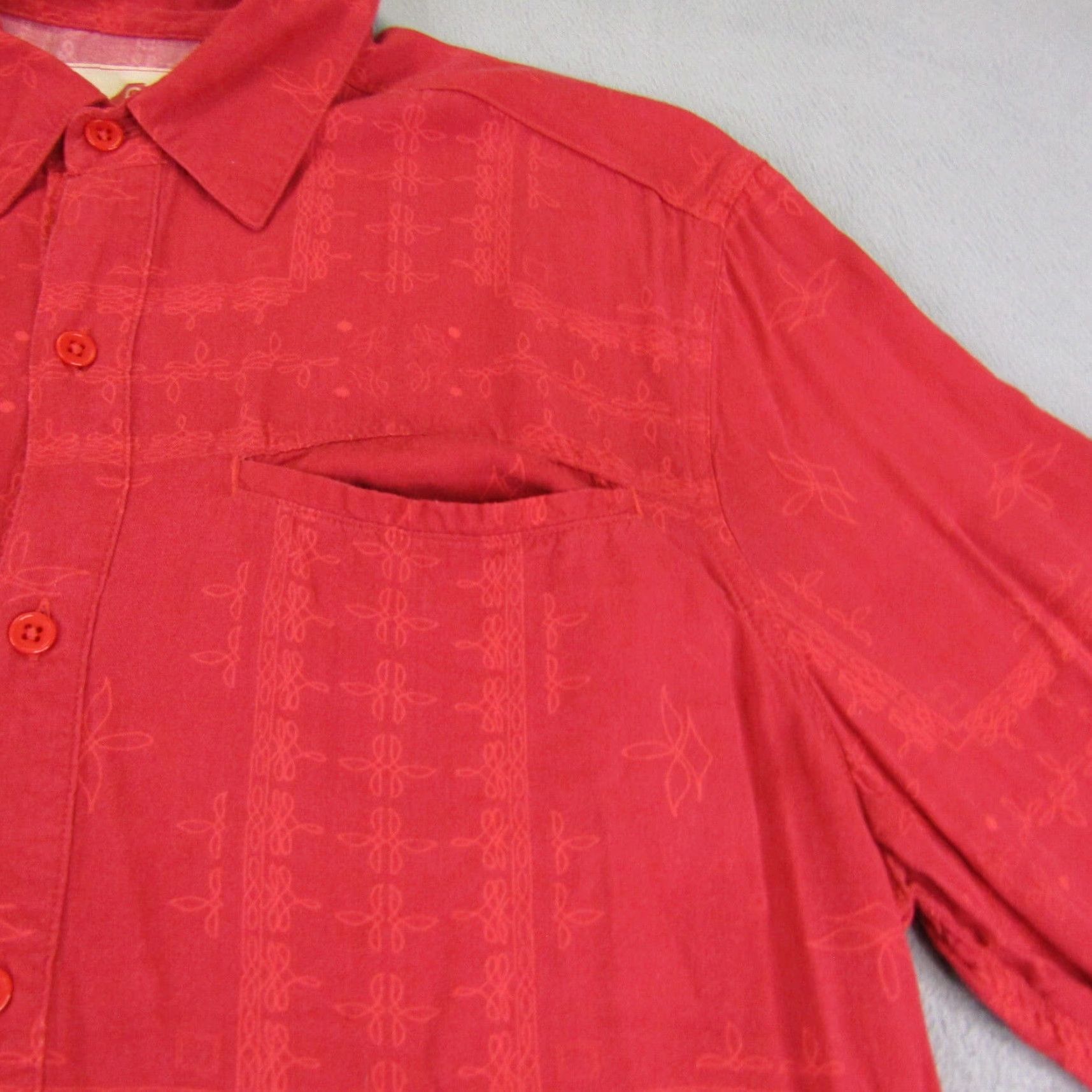 Vintage 4 Hunnid Shirt Mens Small Red Button Up Lightweight 400 YG Hip Hop Rap Kut & Sew Size US S / EU 44-46 / 1 - 3 Thumbnail