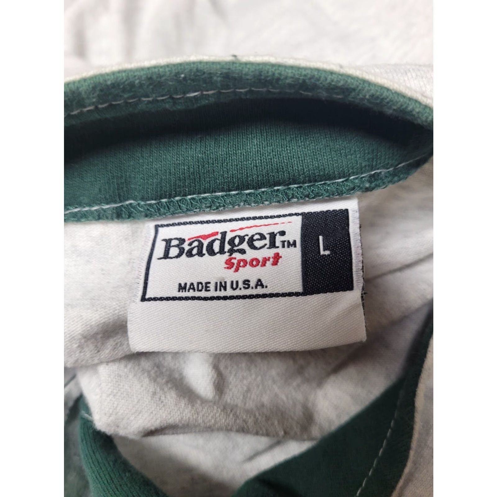 Vintage VINTAGE Badger Baseball Jersey Mens L Gray Cotton Jersey Button Up Graphic Tee 100% Cotton Baseball Epicyte Healthcare 90s (if applicable) Size US L / EU 52-54 / 3 - 4 Thumbnail