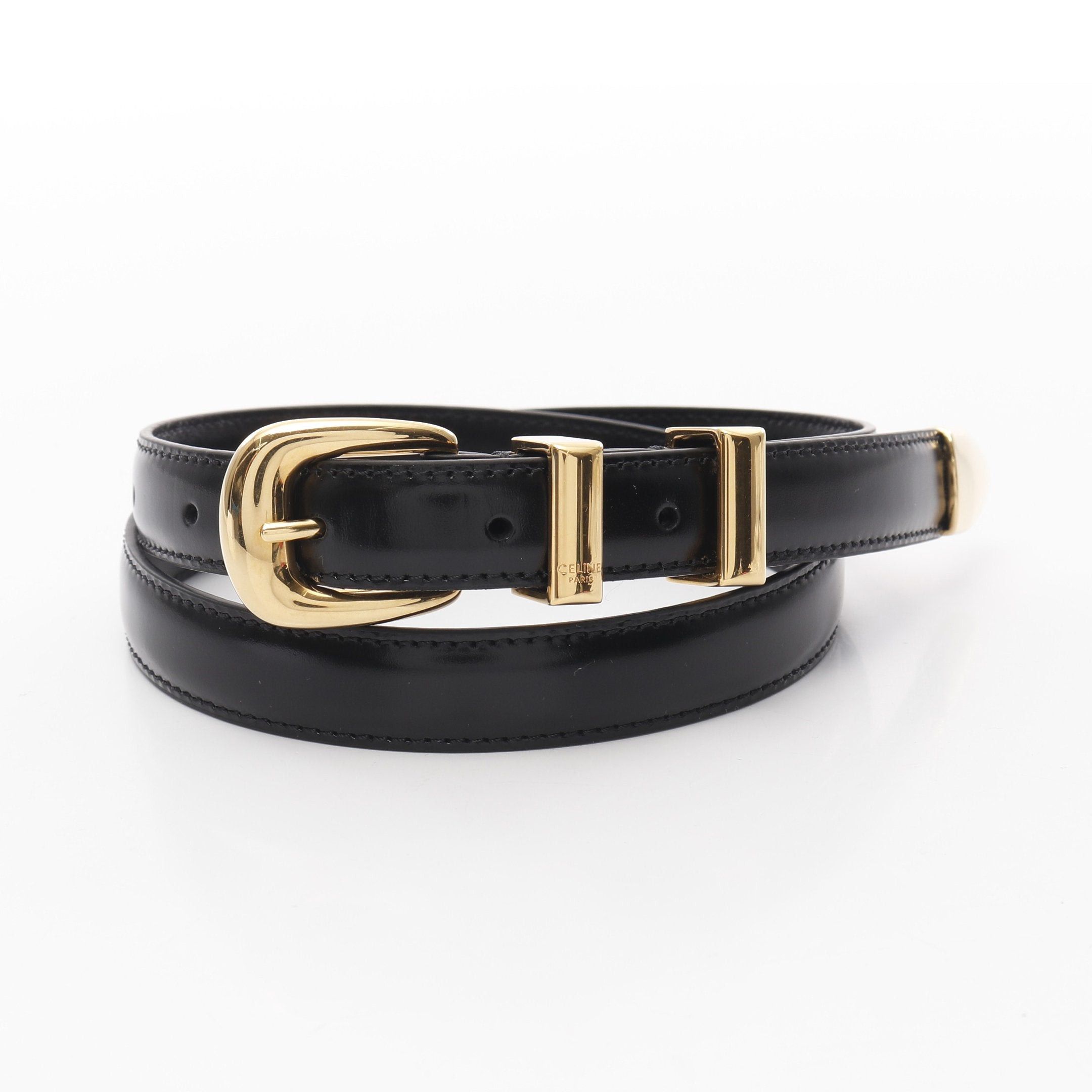 Celine Celine Small Western Belt Leather Black Size ONE SIZE - 1 Thumbnail