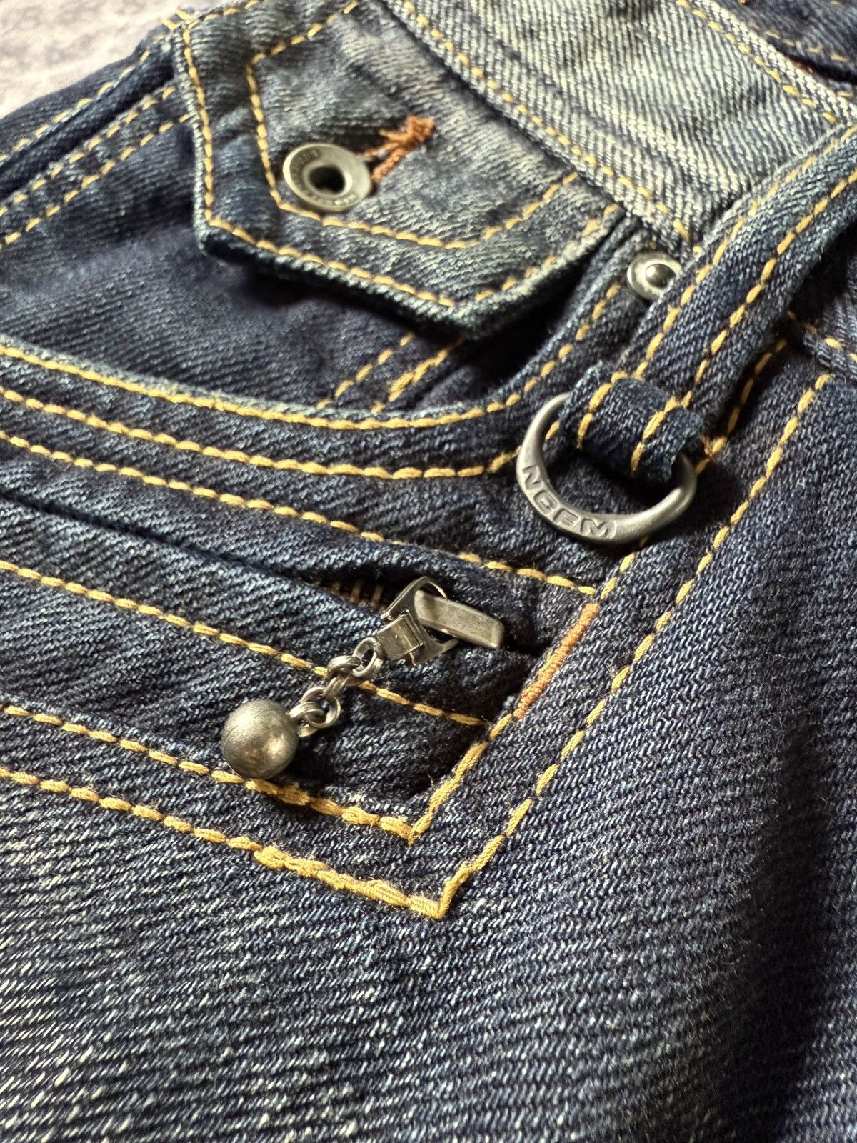 GOSTAR DE FUGA Nicole Club Muddy Wash Bold Contrast Stitched Flared Jeans Size US 30 / EU 46 - 21 Thumbnail
